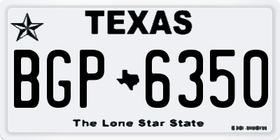 TX license plate BGP6350