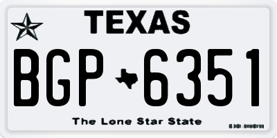 TX license plate BGP6351
