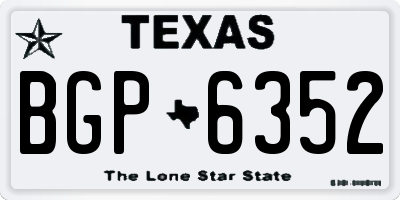 TX license plate BGP6352