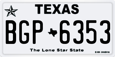 TX license plate BGP6353