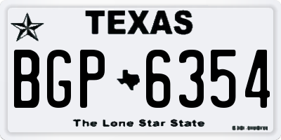 TX license plate BGP6354