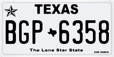 TX license plate BGP6358