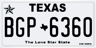 TX license plate BGP6360
