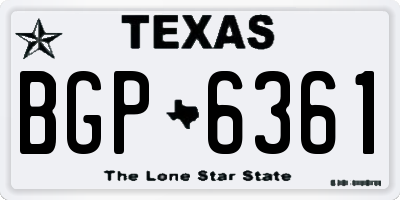 TX license plate BGP6361