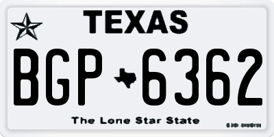TX license plate BGP6362