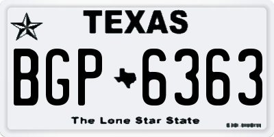 TX license plate BGP6363