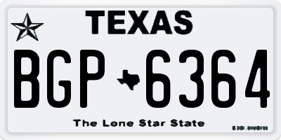 TX license plate BGP6364