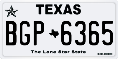 TX license plate BGP6365