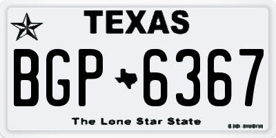TX license plate BGP6367