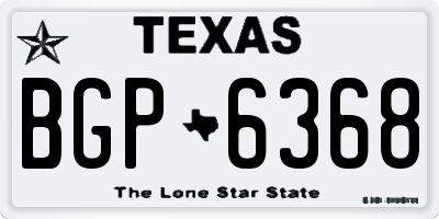 TX license plate BGP6368