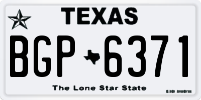 TX license plate BGP6371