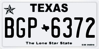 TX license plate BGP6372