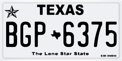 TX license plate BGP6375