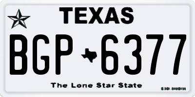 TX license plate BGP6377