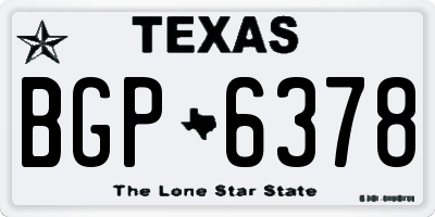 TX license plate BGP6378