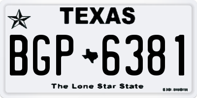 TX license plate BGP6381
