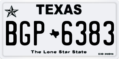 TX license plate BGP6383