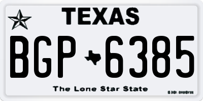 TX license plate BGP6385