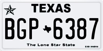 TX license plate BGP6387