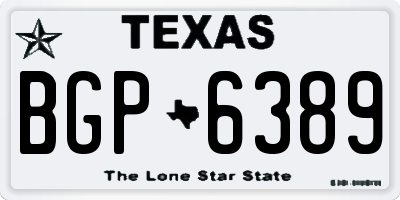 TX license plate BGP6389
