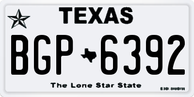 TX license plate BGP6392