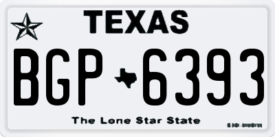 TX license plate BGP6393