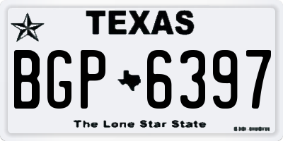 TX license plate BGP6397