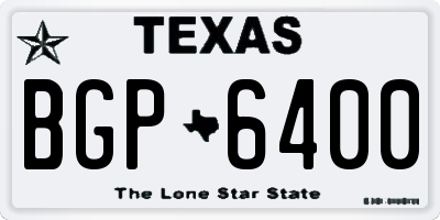 TX license plate BGP6400