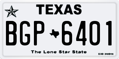 TX license plate BGP6401