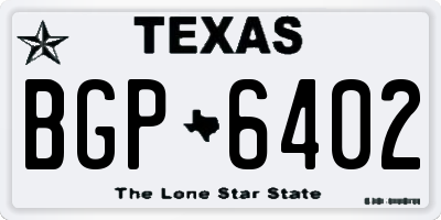 TX license plate BGP6402