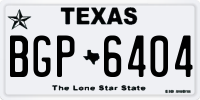 TX license plate BGP6404