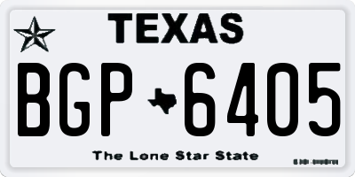 TX license plate BGP6405