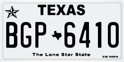 TX license plate BGP6410