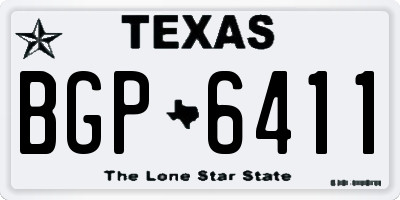 TX license plate BGP6411