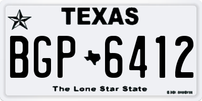 TX license plate BGP6412