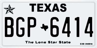 TX license plate BGP6414