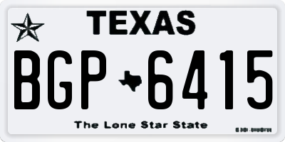 TX license plate BGP6415