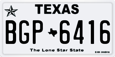 TX license plate BGP6416