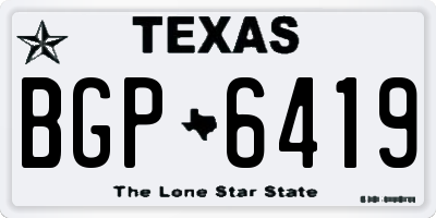 TX license plate BGP6419