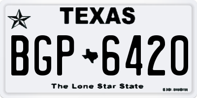 TX license plate BGP6420