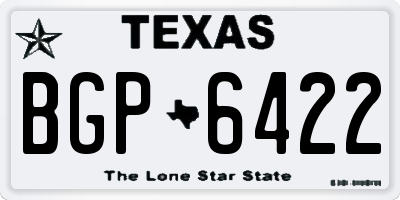 TX license plate BGP6422