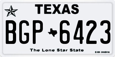 TX license plate BGP6423
