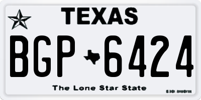 TX license plate BGP6424
