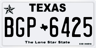TX license plate BGP6425