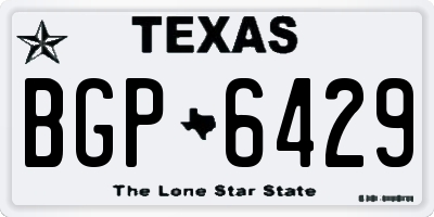 TX license plate BGP6429