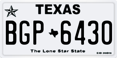 TX license plate BGP6430