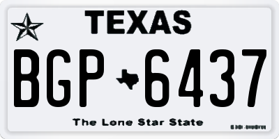 TX license plate BGP6437