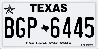TX license plate BGP6445