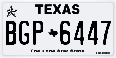TX license plate BGP6447