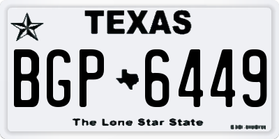 TX license plate BGP6449